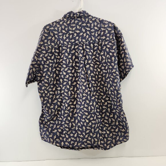 Chaps Ralph Lauren Hawaiian Fish All Over Print Vtg Button Down Mens Size Large - Picture 4 of 11